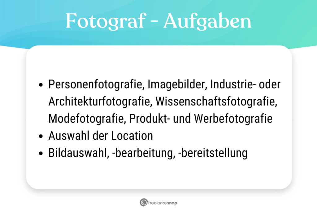 Diese Aufgaben fallen für einen Fotografen an
