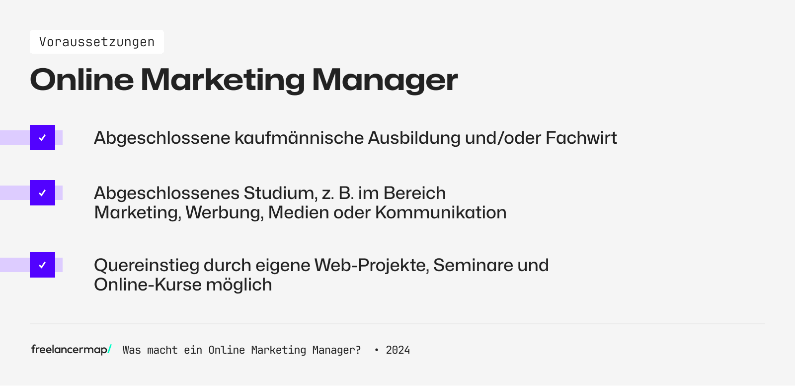 Um Online Marketing Manager zu werden benötigt man eine Ausbildung oder ein Studium im Marketing-Bereich, auch der Quereinstieg ist möglich