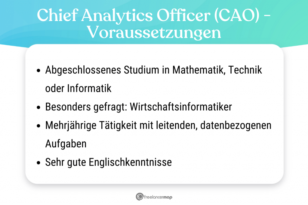 Voraussetzungen, die für den Chief Analytics Officer gelten