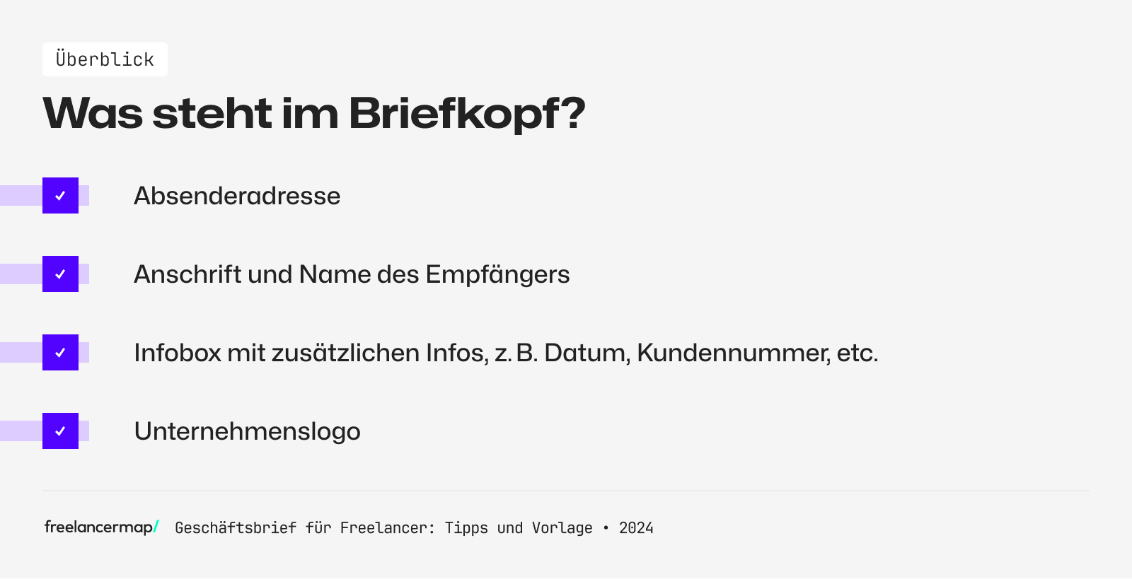 Absender, Empfänger, Infoblock und Unternehmenslogo - das steht im Briefkopf