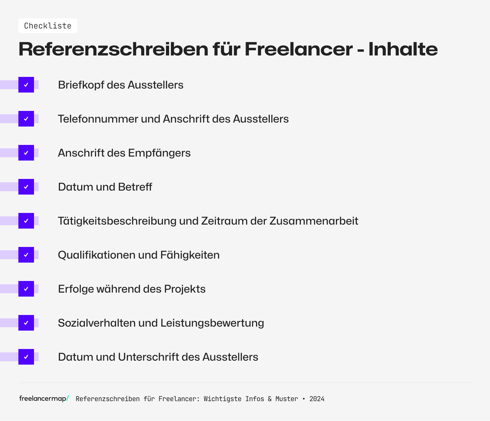 Inhalte eines Referenzschreibens