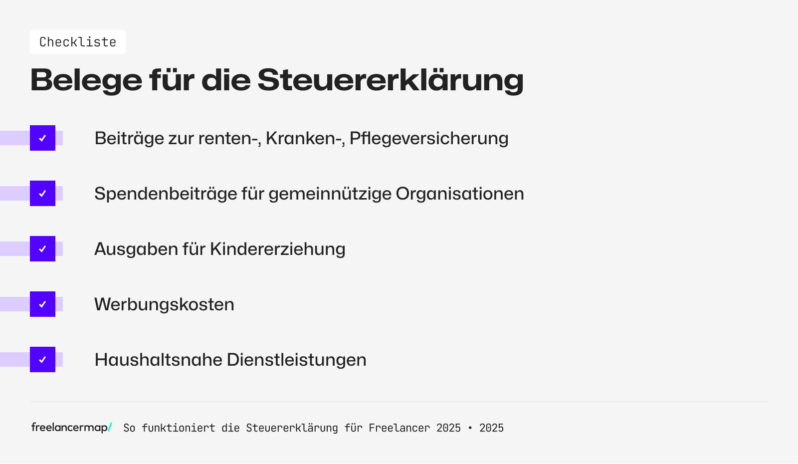 Belege für die Steuererklärung