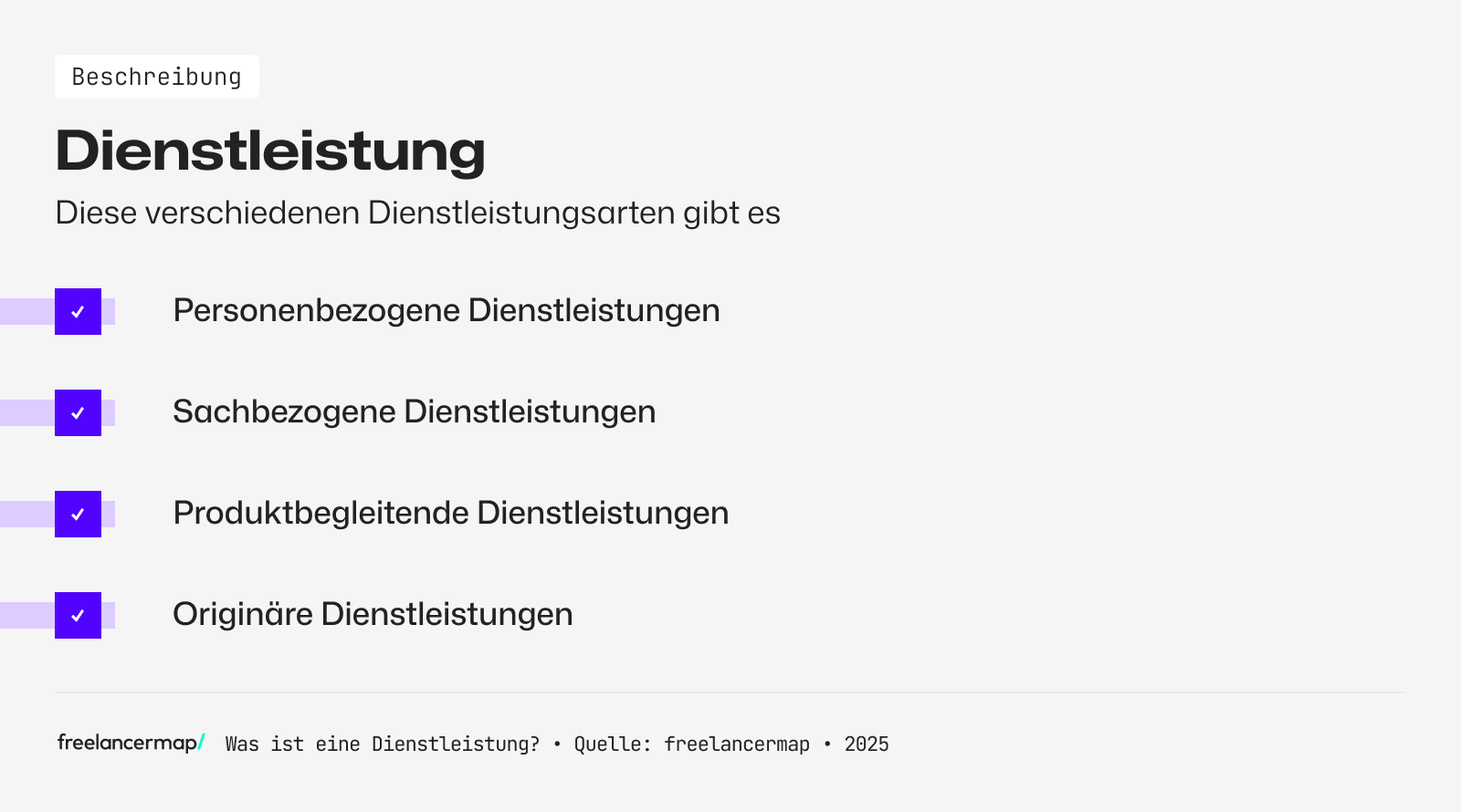 Diese Arten von Dienstleistungen gibt es