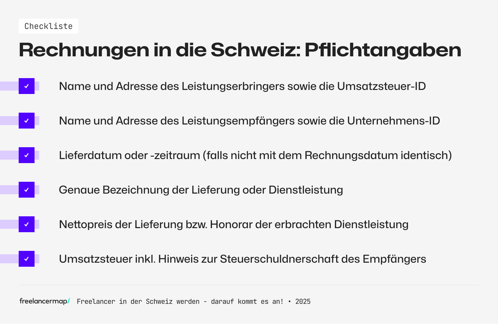 Die Pflichtangaben auf Rechnungen in der Schweiz