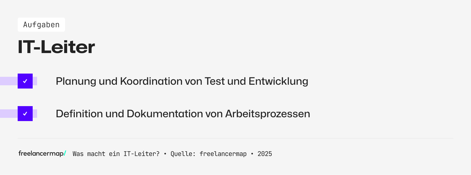 Ein IT-Leiter ist für die Definition von Arbeitsprozessen zuständig