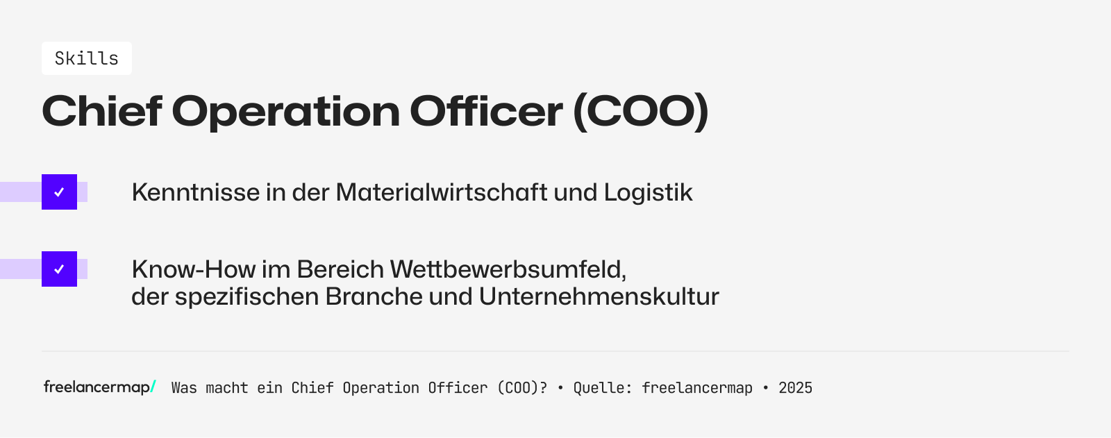 Ein Chief Operation Officer hat Fachkenntnisse in der Materialwirtschaft